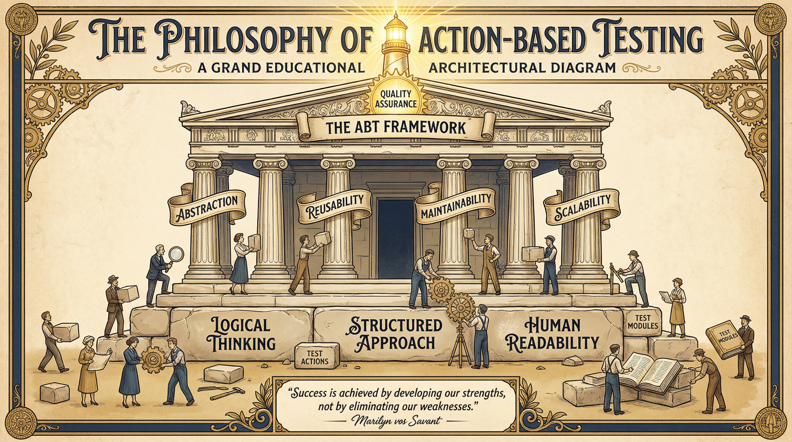 Overview of ABT Philosophy - Marilyn style illustration showing the interconnected principles